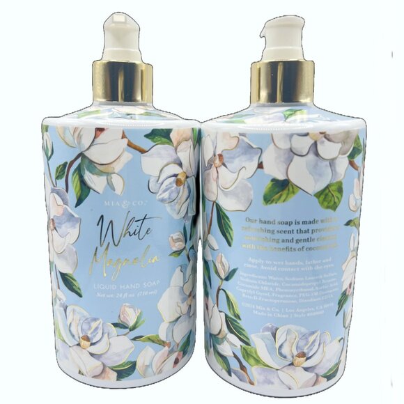 NEW 2x Mia & Co White Magnolia Liquid Hand Soap - 24 fl oz - Picture 2 of 2